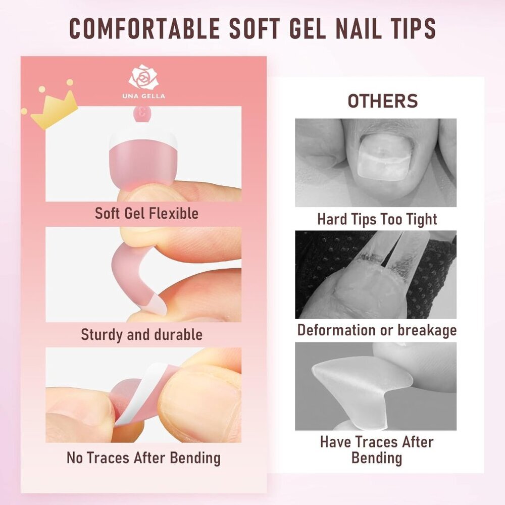 French Toe Nail Press Ons 312pcs Peach Pink Full Cover Toe Nail Tips Press On Na - Picture 4 of 8